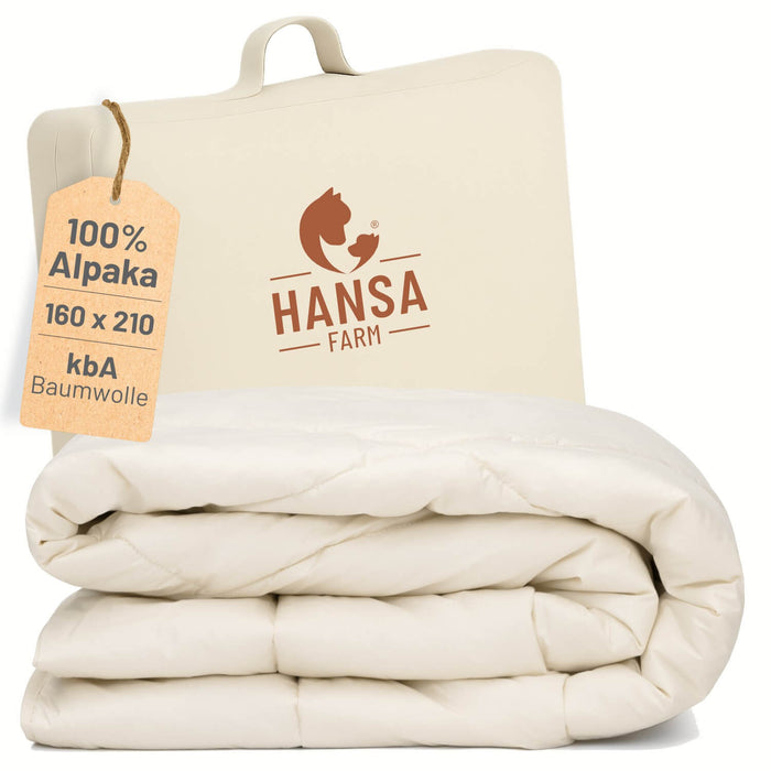ALPAWOOL® Herbst Winter warme Bio-Bettdecke 160 x 210 cm 1.700 g Premium Alpaka Vers. 2.0