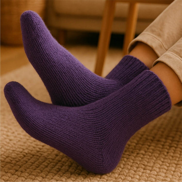 alpacare® Baby Socks waschbar HF204 - 2x112g Alpakawolle Lila Melange
