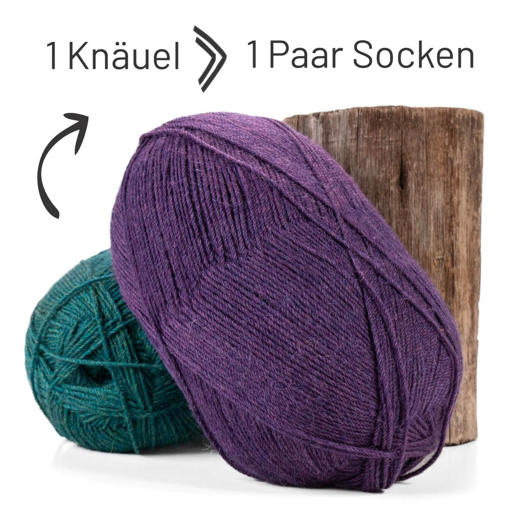 alpacare® Baby Socks waschbar HF204 - 2x112g Alpakawolle Lila Melange