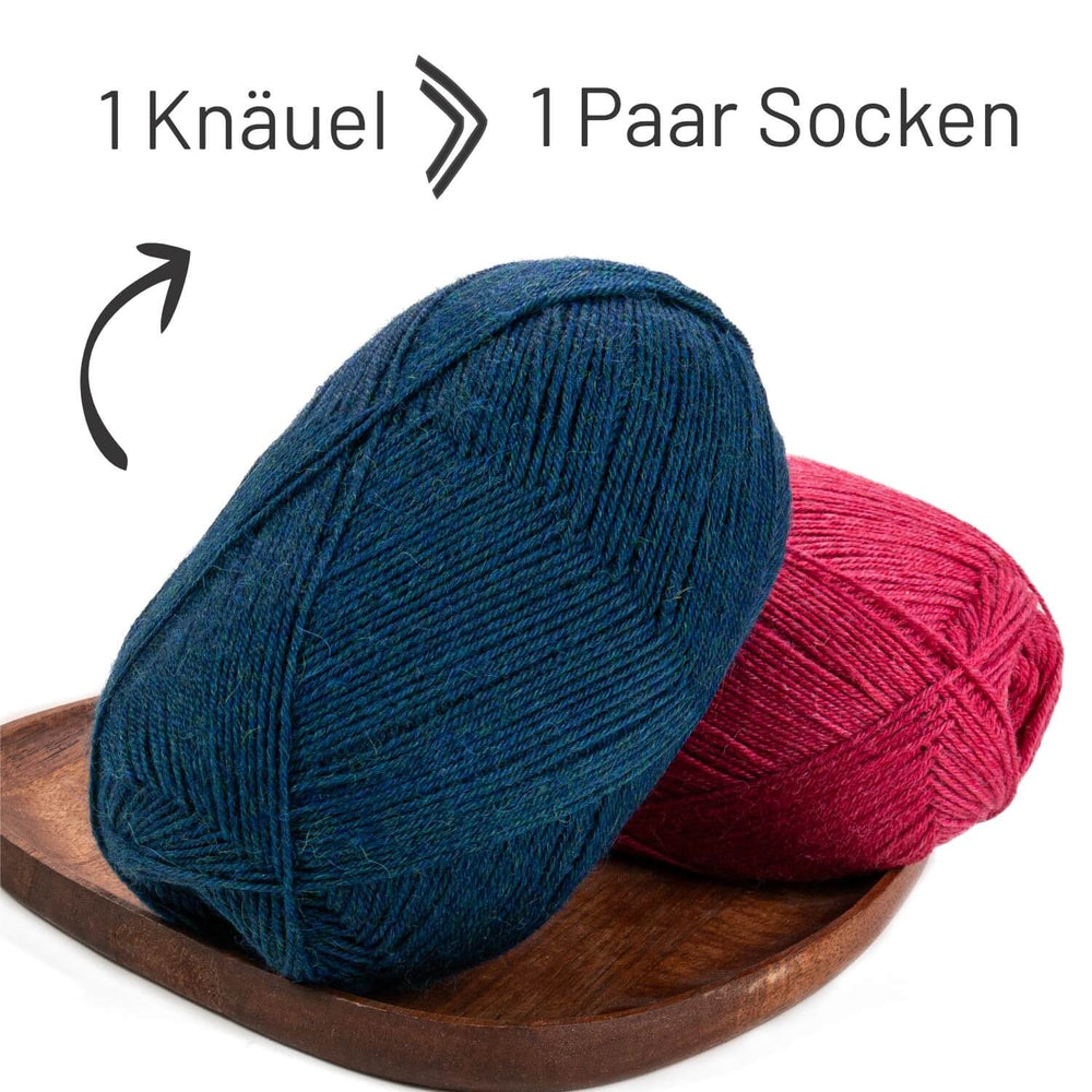 alpacare® Baby Socks waschbar HF259 - 2x112g Alpakawolle Deep Ocean Melange