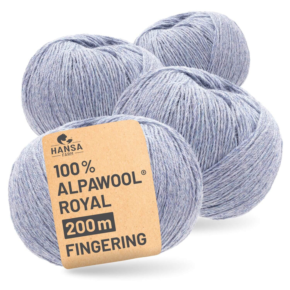 Alpawool® Royal 200 Fingering HF241 - 4x50g Alpakawolle Gletscher Melange