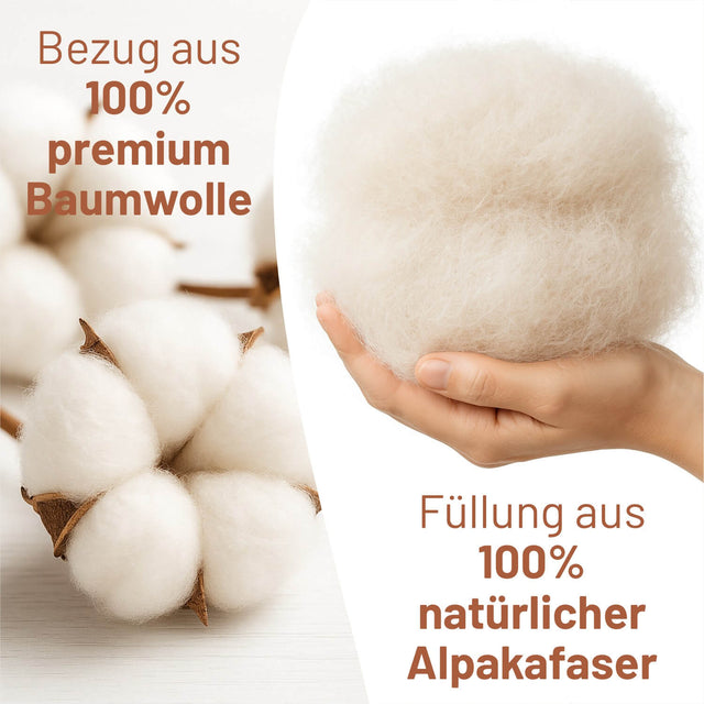 ALPAWOOL® Herbst Winter warme Bio-Bettdecke 200 x 200 cm 2.000 g Premium Alpaka Vers. 2.0