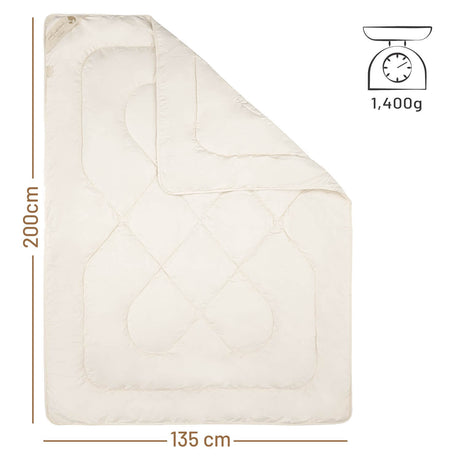 ALPAWOOL® Herbst Winter warme Bio-Bettdecke 135 x 200 cm 1.400 g Premium Alpaka Vers. 2.0