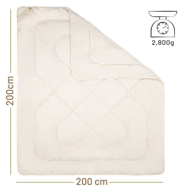ALPAWOOL® Winter extra warme Bio-Bettdecke 200 x 200 cm 2.800 g Premium Alpaka Vers. 2.0