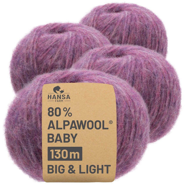 Alpawool® Baby 130 BIG & LIGHT HF197 - 4x50g Alpakawolle Beere Melange