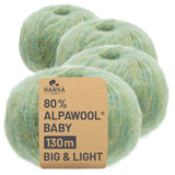 Alpawool® Baby 130 BIG & LIGHT HF283 - 4x50g Alpakawolle Lindenblüte Melange