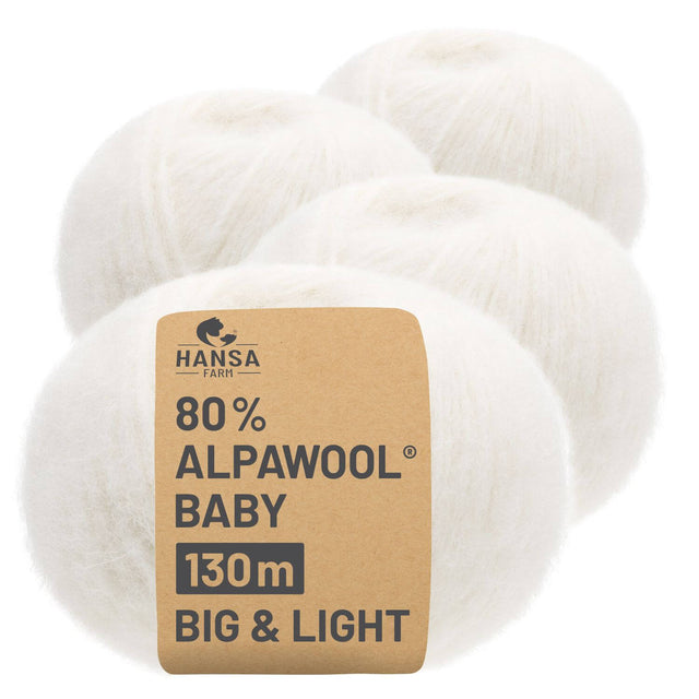 Alpawool® Baby 130 BIG & LIGHT NFA01 - 4x50g Alpakawolle Natur