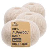 Alpawool® Baby 130 BIG & LIGHT NFA02 - 4x50g Alpakawolle Beige