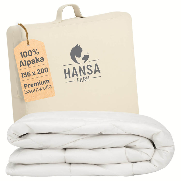 ALPAWOOL® Sommer Bettdecke 135 x 200 cm mit 800 g Premium Alpaka Vers. 2.0