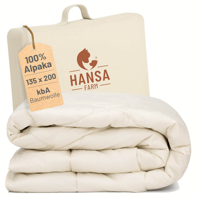 ALPAWOOL® Winter extra warme Bio-Bettdecke 135 x 200 cm 1.900 g Premium Alpaka Vers. 2.0