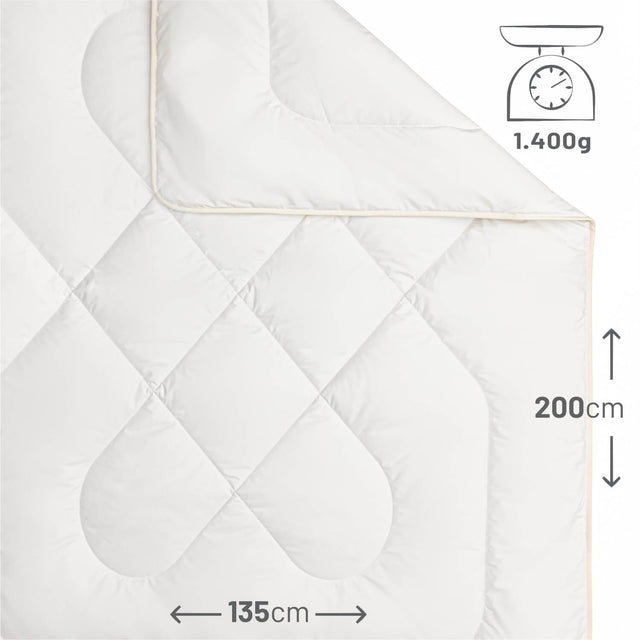 ALPAWOOL® Herbst Winter warme Bettdecke 135 x 200 cm 1.400 g Premium Alpaka Vers. 2.0
