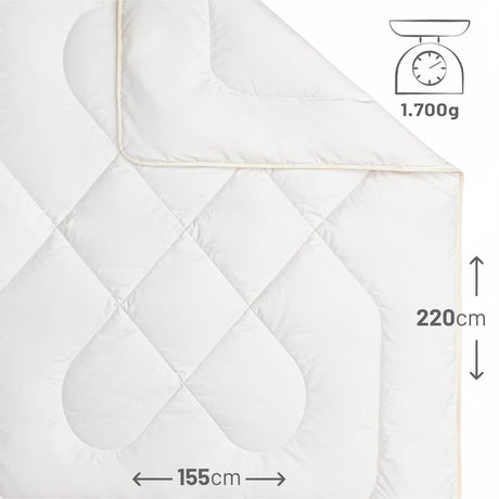 ALPAWOOL® Herbst Winter warme Bettdecke 155 x 220 cm 1.700 g Premium Alpaka Vers. 2.0