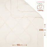 ALPAWOOL® Sommer Bio-Bettdecke 155 x 220 cm 1.000 g Premium Alpaka Vers. 2.0