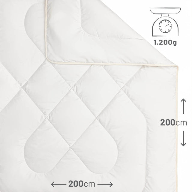 ALPAWOOL® Sommer Bettdecke 200 x 200 cm 1.200 g Premium Alpaka Vers. 2.0
