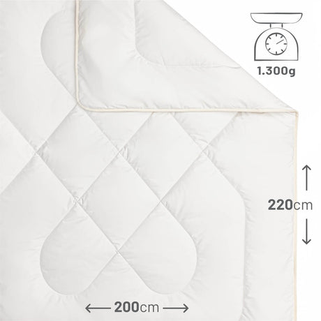 ALPAWOOL® Sommer Bettdecke 200 x 220 cm 1.300 g Premium Alpaka Vers. 2.0