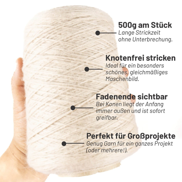 Alpawool® Baby 150 Sport HF191 - 500g Alpakawolle Kone Himbeersahne Melange