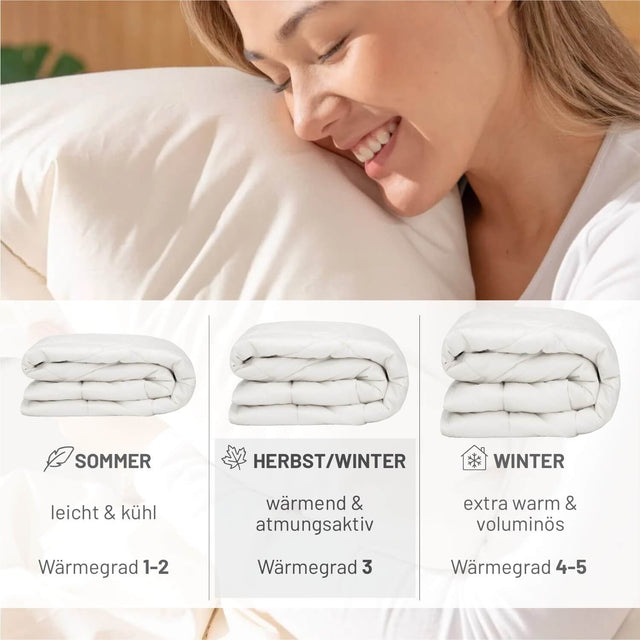 ALPAWOOL® Herbst Winter warme Bettdecke 200 x 220 cm 2.200 g Premium Alpaka Vers. 2.0