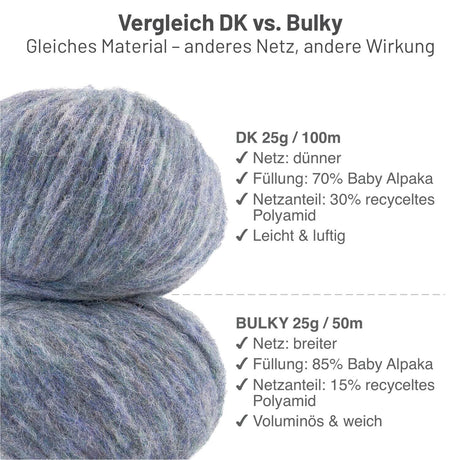 Alpawool® Baby 100 Light HF243 - 6er Set Alpakawolle Grau-Grün Melange