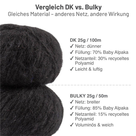 Alpawool® Baby 100 Light NFA15 - 6er Set Alpakawolle Schwarz