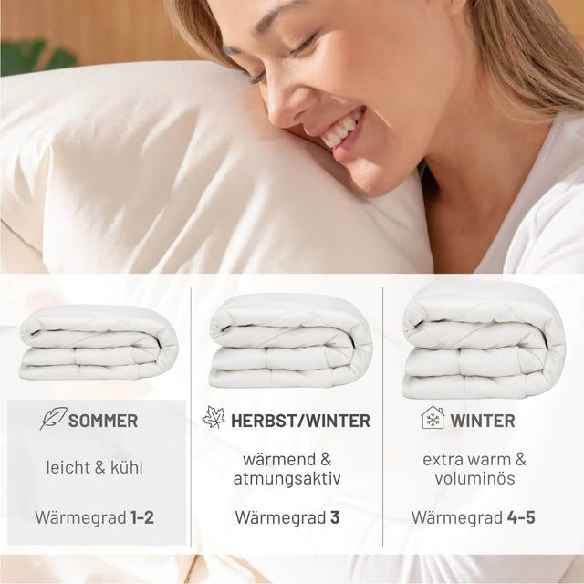 ALPAWOOL® Sommer Bettdecke 135 x 200 cm mit 800 g Premium Alpaka Vers. 2.0