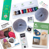 ALPAWOOL® Baby 100 Strick-Set Mütze Grau-Grün Melange HF243