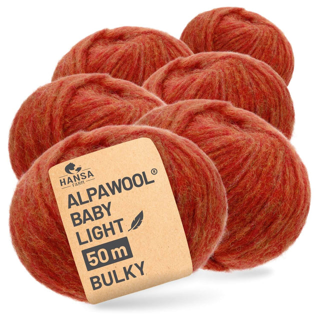 Alpawool® Baby 50 Light HF149 - 6er Set Alpakawolle Orange Melange