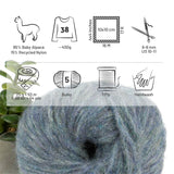 Alpawool® Baby 50 Light HF243 - 6er Set Alpakawolle Grau-Grün Melange