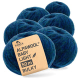 Alpawool® Baby 50 Light HF259 - 6er Set Alpakawolle Deep Ocean Melange