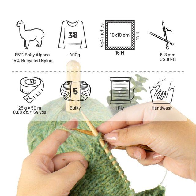 Alpawool® Baby 50 Light HF283 - 6er Set Alpakawolle Lindenblüte Melange