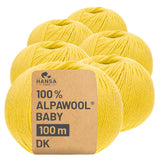 Alpawool® Baby 100 DK CF123 - 6x50g alpaca wool Lemon Lolly