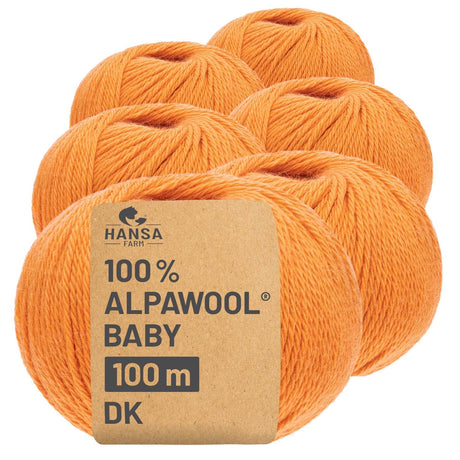 Alpawool® Baby 100 DK CF127 - 6x50g Laine d'alpaga Tarte à la citrouille