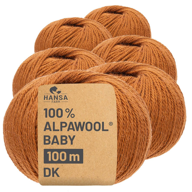 Alpawool® Baby 100 DK CF137 - 6x50g Alpakawolle Copper Clay