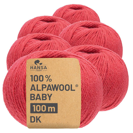 Alpawool® Baby 100 DK CF165 - 6x50g Laine d'Alpaga Rouge Écarlate