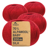 Alpawool® Baby Silk CF177 - 4x50g Alpakawolle Rot