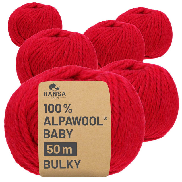 Alpawool® Baby 50 Bulky CF177 - 6x50g Alpakawolle Rot