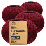 Alpawool® Baby Silk CF179 - 4x50g Alpakawolle Weinrot