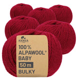 Alpawool® Baby 50 Bulky CF179 - 6x50g Alpakawolle Weinrot