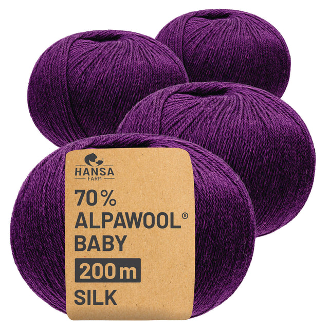 Alpawool® Baby Silk CF205 - 4x50g Alpakawolle Lila