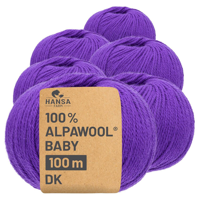 Alpawool® Baby 100 DK CF226 - 6x50g Alpakawolle Sugar Purple