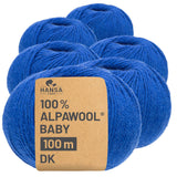 Alpawool® Baby 100 DK CF233 - 6x50g Alpakawolle Misti Blue