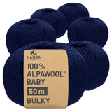 Alpawool® Baby 50 Bulky CF239 - 6x50g Alpakawolle Dunkelblau