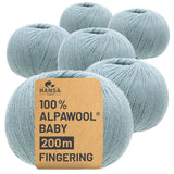 Alpawool® Baby 200 Fingering CF243 - 6x50g Alpakawolle Eisblau
