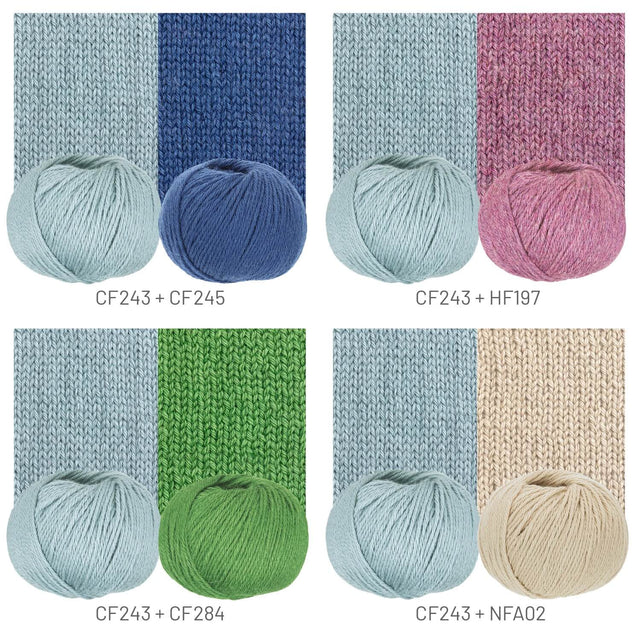 Alpawool® Baby 100 DK CF243 - 6x50g laine d'alpaga bleu glacier