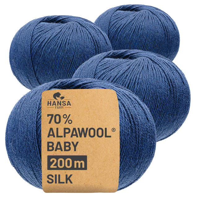 Alpawool® Baby Silk CF245 - 4x50g Alpakawolle Jeansblau