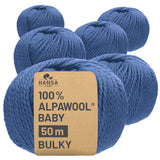 Alpawool® Baby 50 Bulky CF245 - 6x50g Alpakawolle Jeansblau