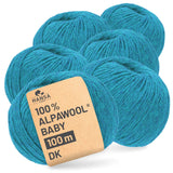 Alpawool® Baby 100 DK CF255 - 6x50g AlpakawolleTropical Lagoon