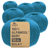 Alpawool® Baby 50 Bulky CF259 - 6x50g Alpakawolle Neues Petrol