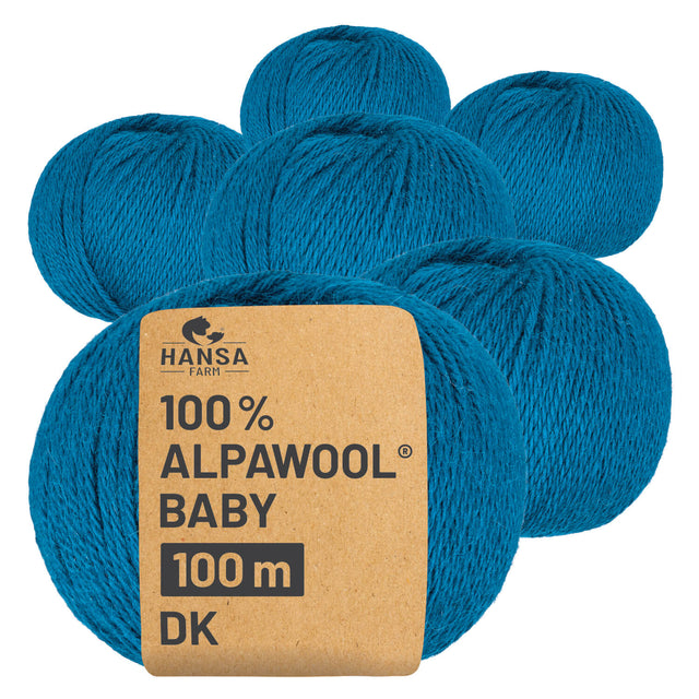 Alpawool® Baby 100 DK CF259 - 6x50g Alpakawolle Neues Petrol