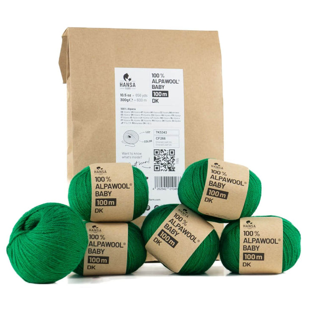 Alpawool® Baby 100 DK CF266 - 6x50g Alpakawolle Emerald Leaf