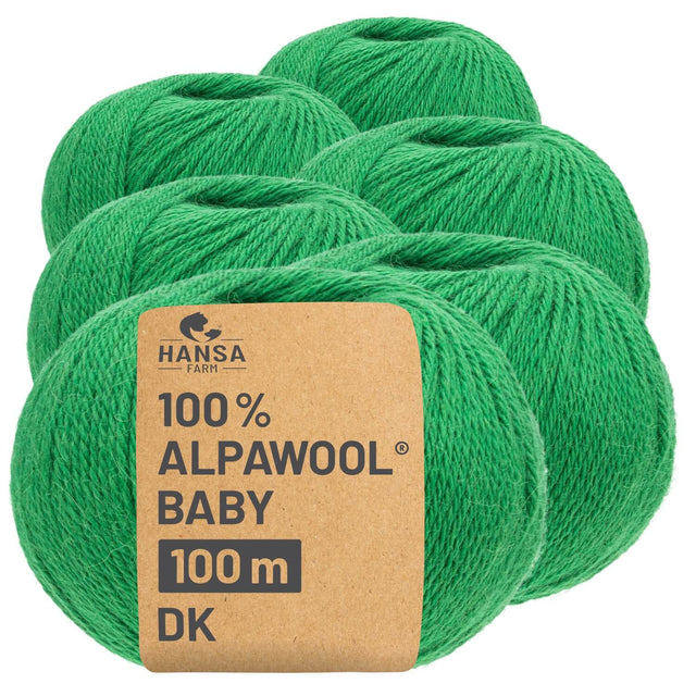 Alpawool® Baby 100 DK CF273 - 6x50g Alpakawolle Happy Green